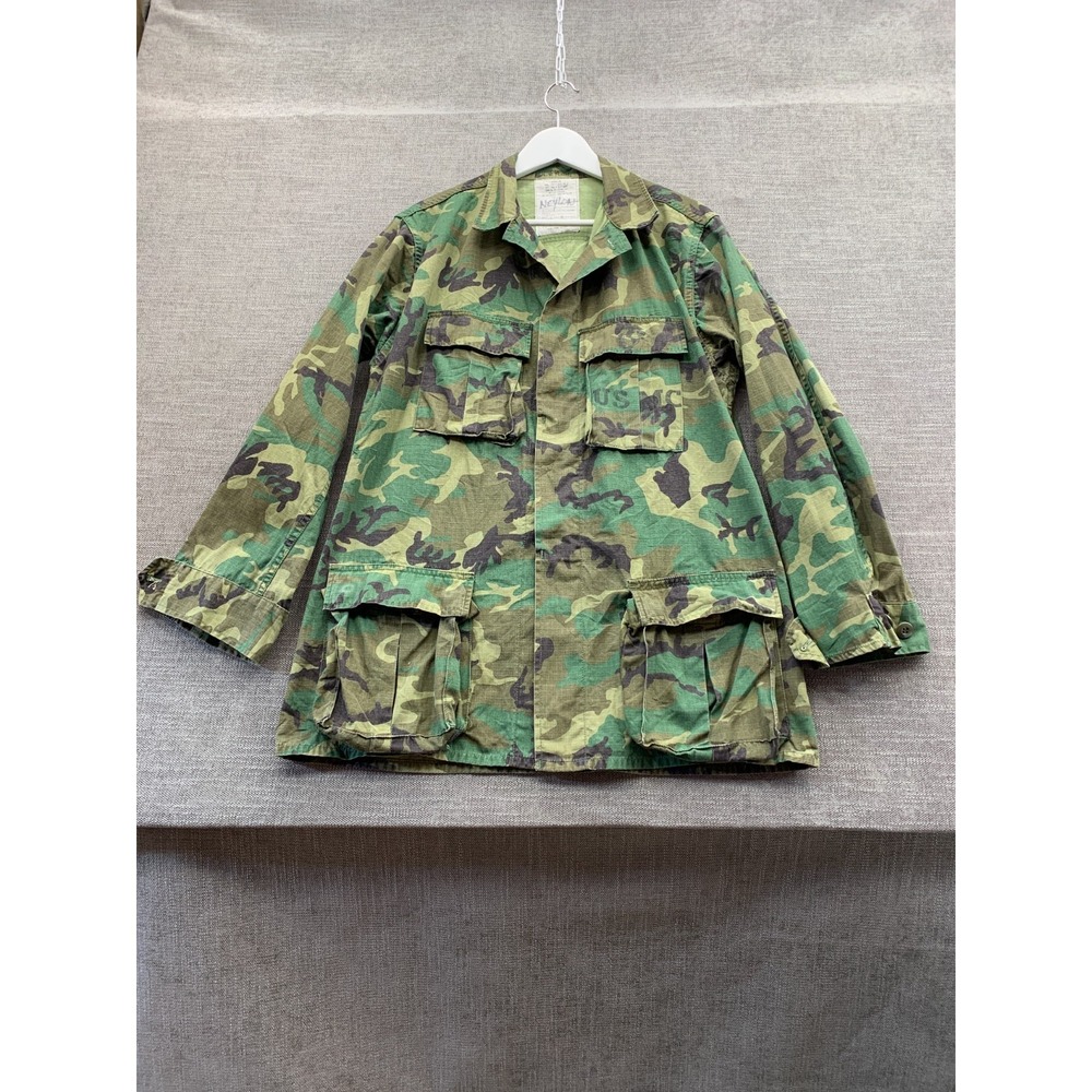 VTG Vanderbilt‎ Shirt Co USMC Combat Jacket Mens Medium Long Green Camo Military